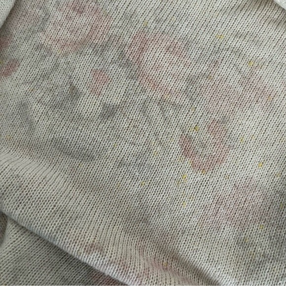 WILDFOX Sweater Top Pullover Cream Muted Pastel Floral Size Small DISTRESSED - Picture 8 of 9